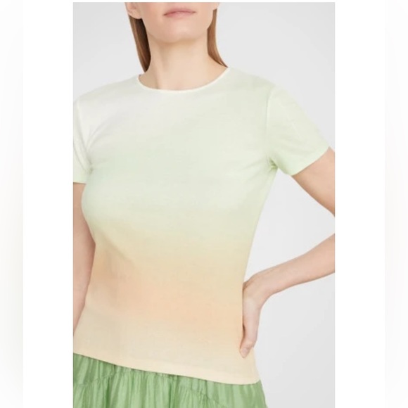 Vince Tops - VINCE Gradient Short-Sleeve Green, orange, white Cotton T-Shirt medium XL
